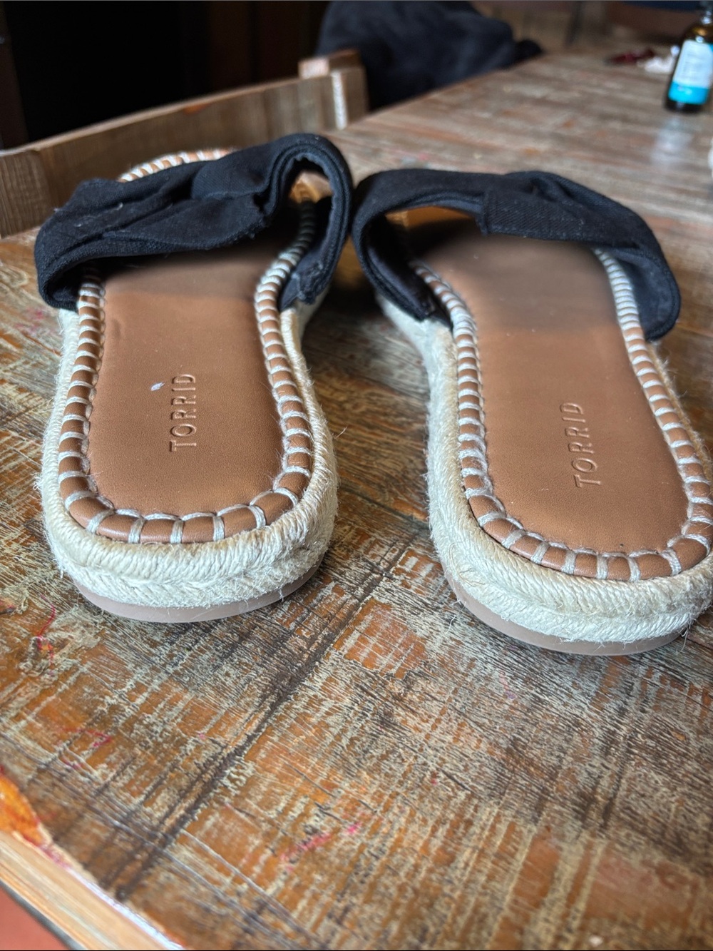 torrid Black Knot Espadrille Slide Sandals with Tan Footbed - Picture 3 of 6